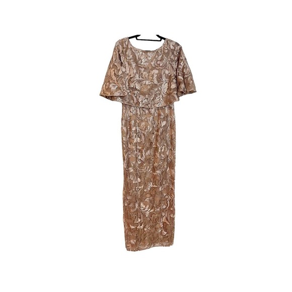 JS Collections Evalina Column Gown Boat Neck Mink Women's Size 4 NWT - Picture 10 of 12